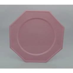 Lot De 8 Assiettes Plastiques Réutilisables Octogonales Rose Pale 24 Cm