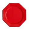 Lot De 8 Assiettes Plastiques Réutilisables Octogonales Rouge 24 Cm