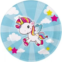Lot De 6 Assiettes Licorne 23 Cm
