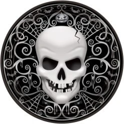 Lot De 8 Assiettes Tête De Mort Halloween En Carton D 23 Cm