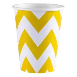 Lot De 8 Gobelets Chevron Jaune 26, 6 Cl