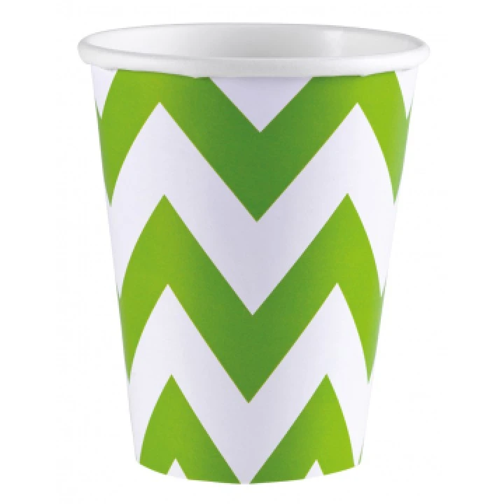 Lot De 8 Gobelets Chevron Kiwi 26, 6 Cl