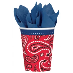 Lot De 8 Gobelets Jetables Bandana & Blue Jeans En Carton