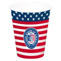 Lot De 8 Gobelets Jetables USA Party XL