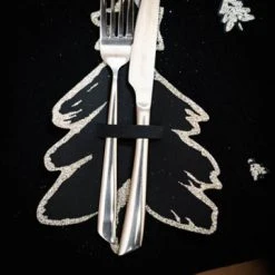 Lot De 8 Sapins Noirs Porte-couvert 16 X 21 Cm