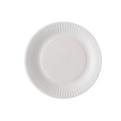 Lot De100 Assiettes Jetables Blanches En Carton 18 Cm