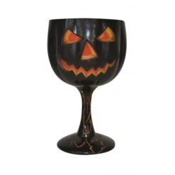 Verre Citrouille Orange Et Noir Halloween 18 Cm